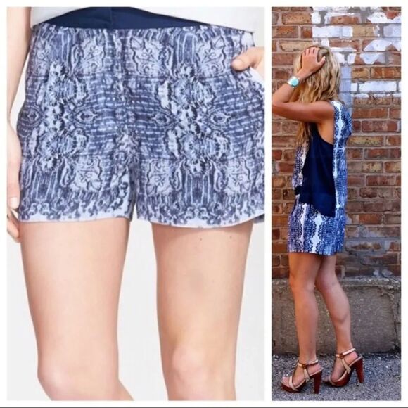 1. State Pants - 1. State blue damask shorts